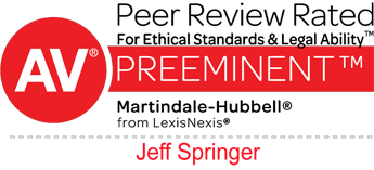 AV Martindale Preeminent lawyer logo for Jeff Springer.