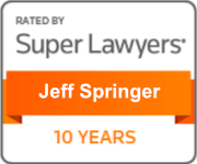 Rated by Super Lawyers badge for Jeff Springer.